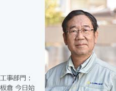 工事部門：板倉　今日始